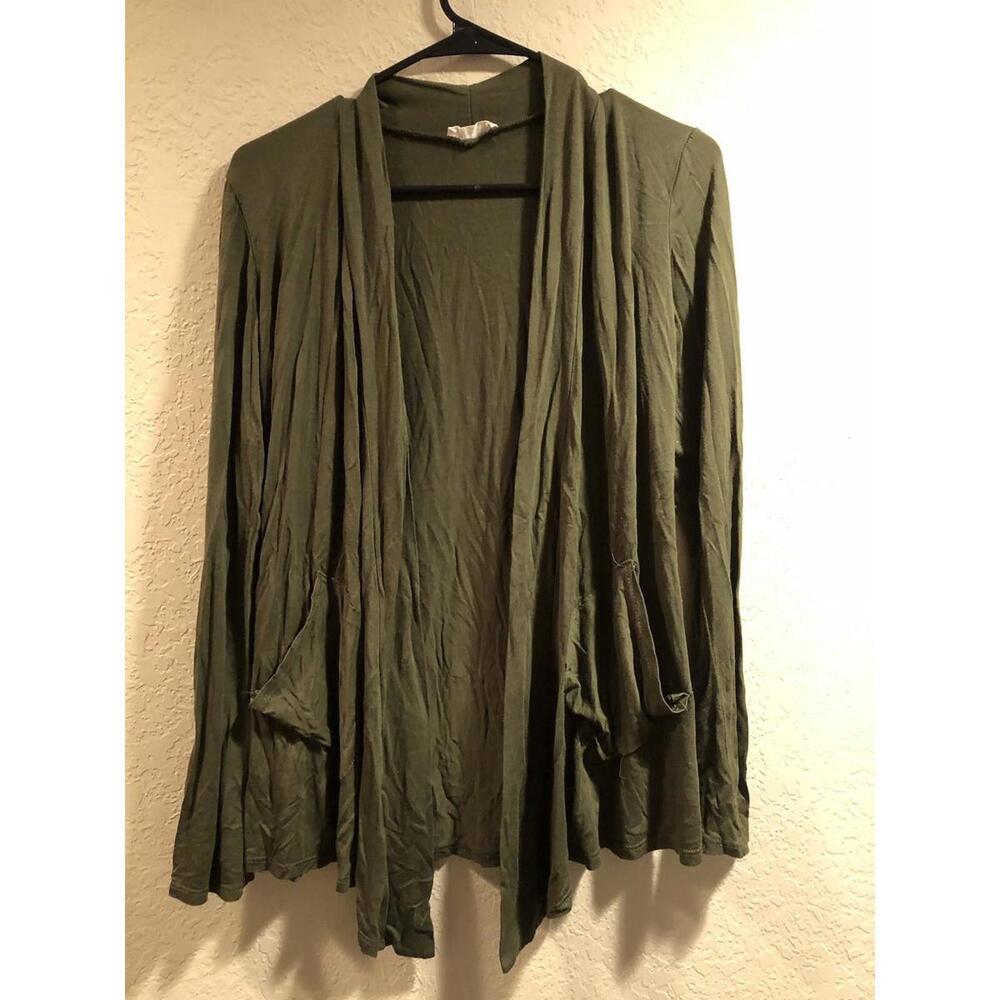 Olivia Rae Green Open Front Cardigan Sweater Women's Size M